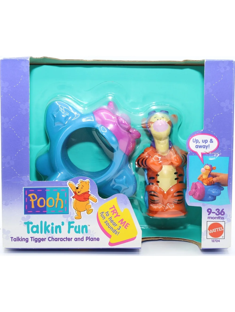 NIB VTG Disney Pooh Talkin' Fun Talking Tigger Character And Plane Toy 9-36 Mo.